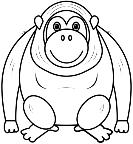 Cute Orangutan Coloring Page